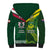Custom Lebanon And Australia Rugby Sherpa Hoodie Aussie Kangaroos Lebanese Cedars