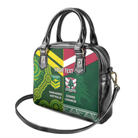 Custom Lebanon And Australia Rugby Shoulder Handbag Aussie Kangaroos Lebanese Cedars