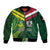 Custom Lebanon And Australia Rugby Sleeve Zip Bomber Jacket Aussie Kangaroos Lebanese Cedars