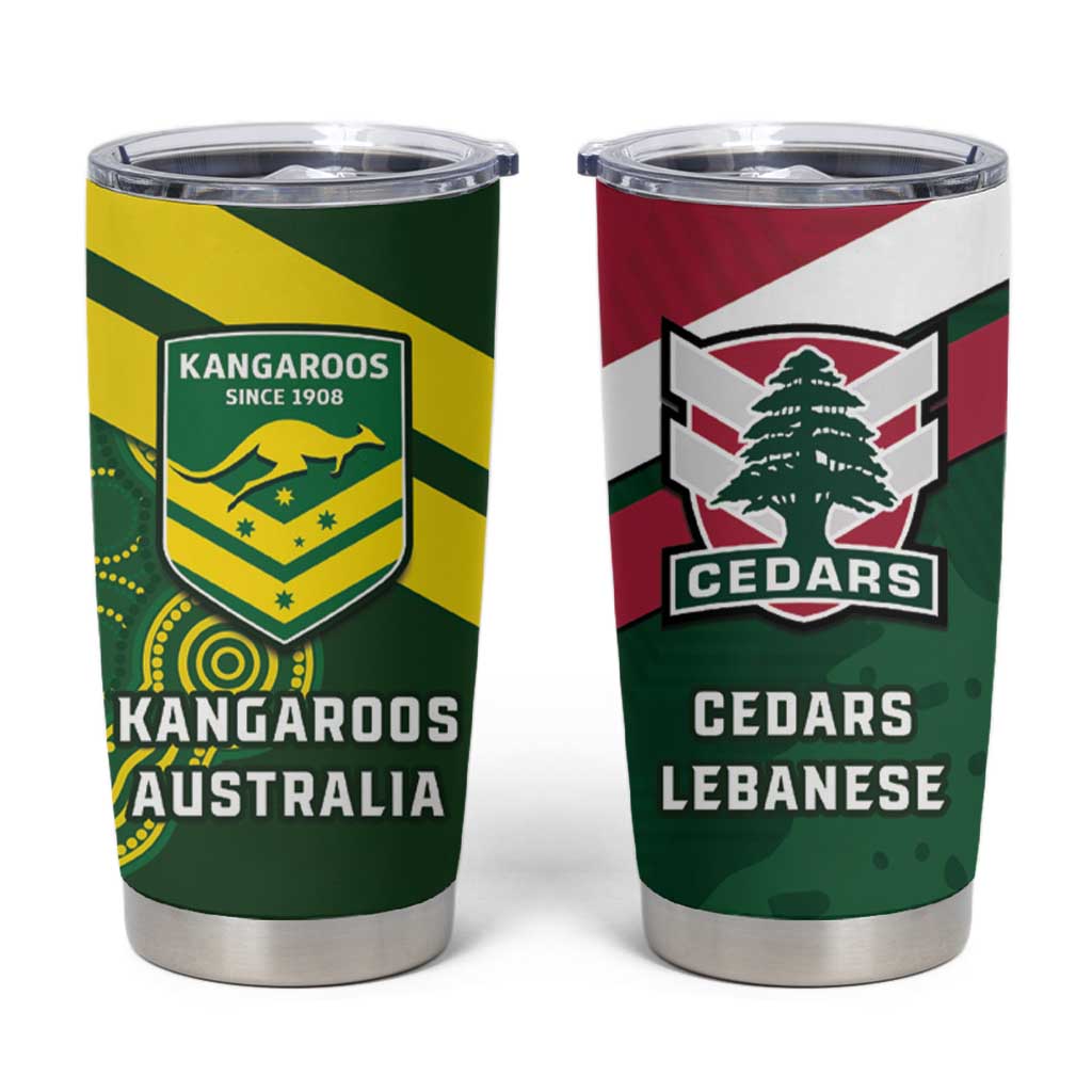Lebanon And Australia Rugby Tumbler Cup Aussie Kangaroos Lebanese Cedars