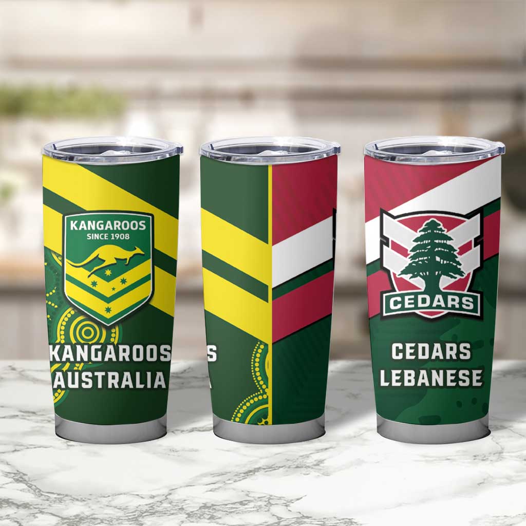 Lebanon And Australia Rugby Tumbler Cup Aussie Kangaroos Lebanese Cedars