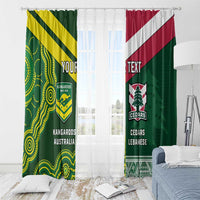 Custom Lebanon And Australia Rugby Window Curtain Aussie Kangaroos Lebanese Cedars