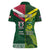 Custom Lebanon And Australia Rugby Women Polo Shirt Aussie Kangaroos Lebanese Cedars