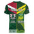 Custom Lebanon And Australia Rugby Women V-Neck T-Shirt Aussie Kangaroos Lebanese Cedars