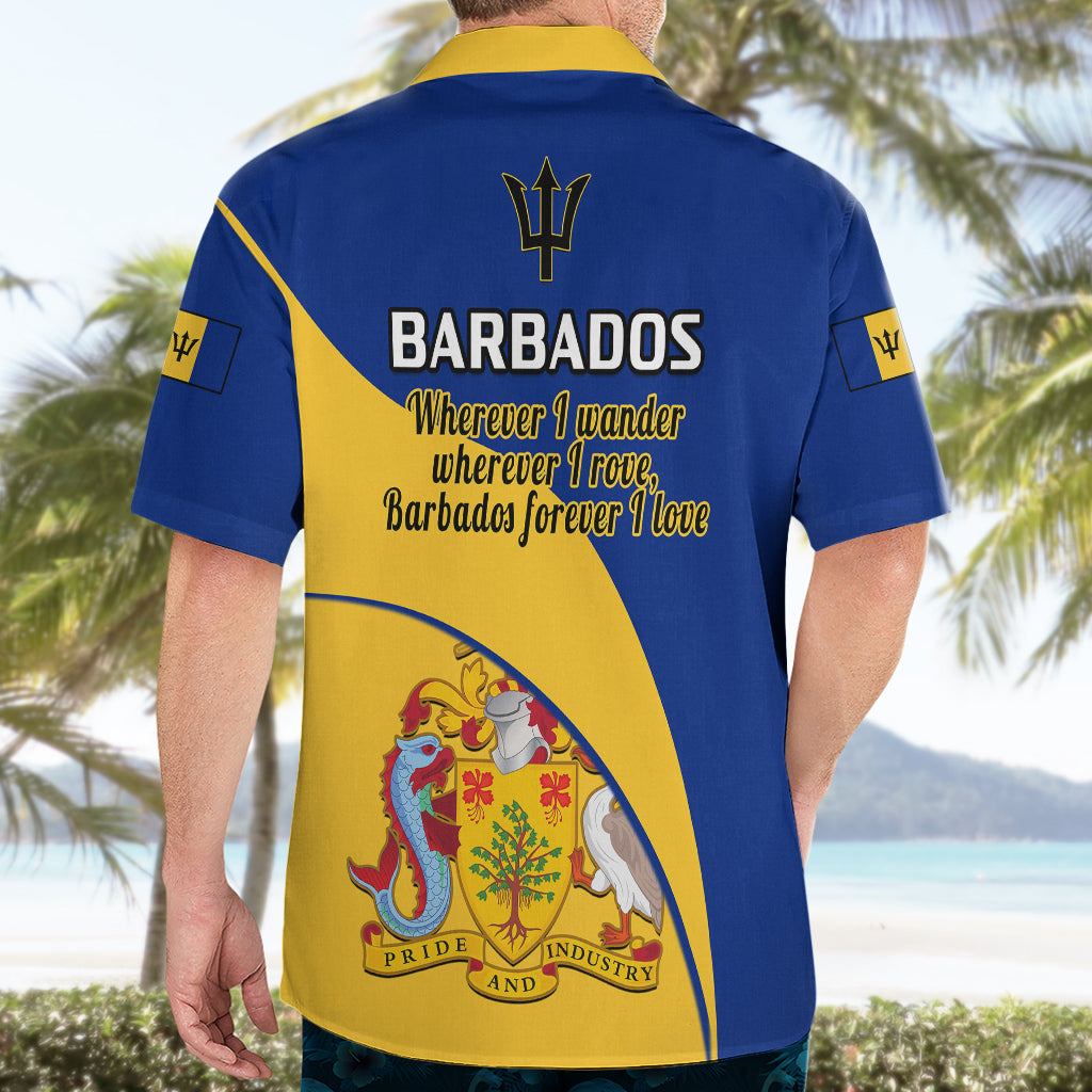 Barbados Hawaiian Shirt Barbadian Coat Of Arms - Wonder Print Shop