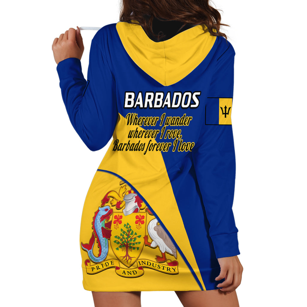 Barbados Hoodie Dress Barbadian Coat Of Arms - Wonder Print Shop