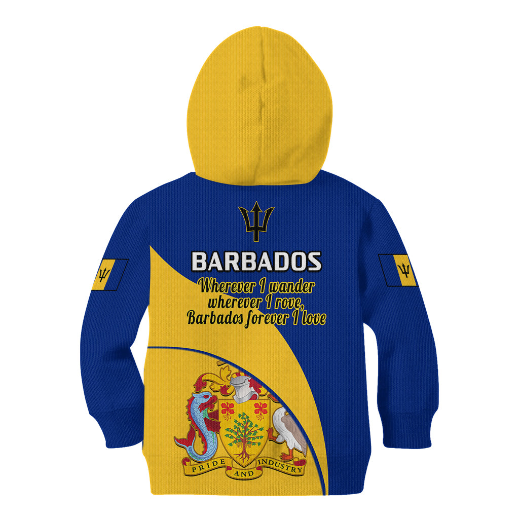 Barbados Kid Hoodie Barbadian Coat Of Arms - Wonder Print Shop