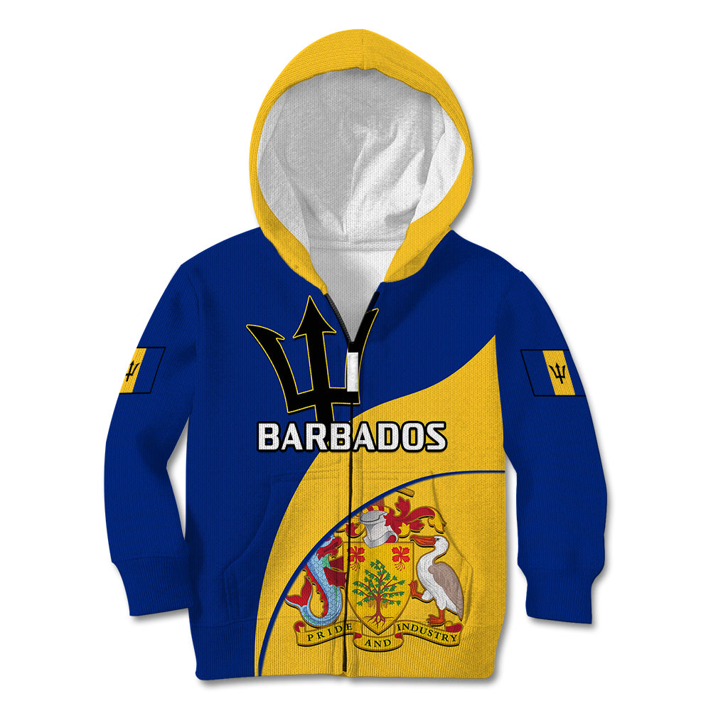 Barbados Kid Hoodie Barbadian Coat Of Arms - Wonder Print Shop