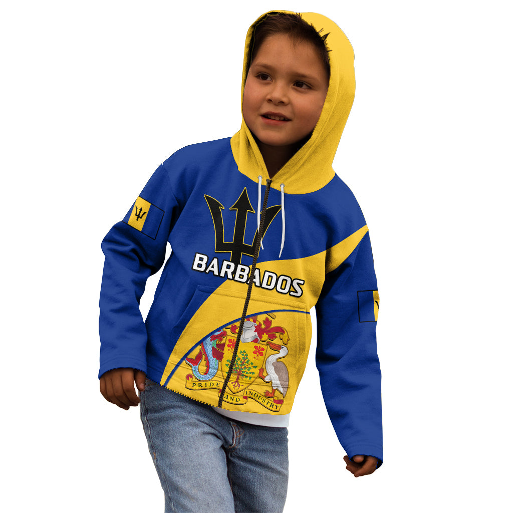 Barbados Kid Hoodie Barbadian Coat Of Arms - Wonder Print Shop