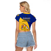 Barbados Raglan Cropped T Shirt Barbadian Coat Of Arms - Wonder Print Shop
