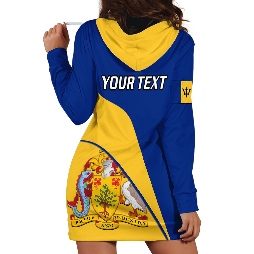 Personalised Barbados Hoodie Dress Barbadian Coat Of Arms - Wonder Print Shop