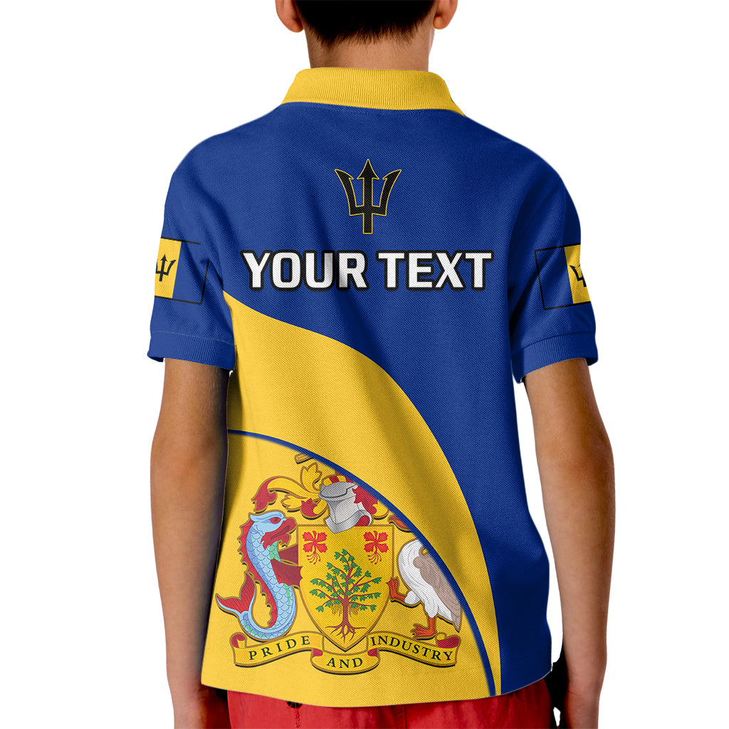 Custom Barbados Polo Shirt for Kid Barbadian Coat Of Arms - Wonder Print Shop