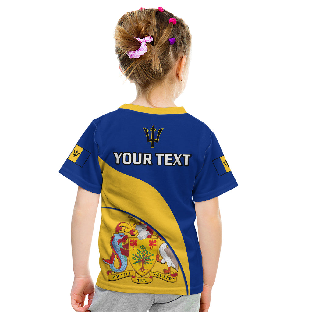 Personalised Barbados Kid T Shirt Barbadian Coat Of Arms - Wonder Print Shop