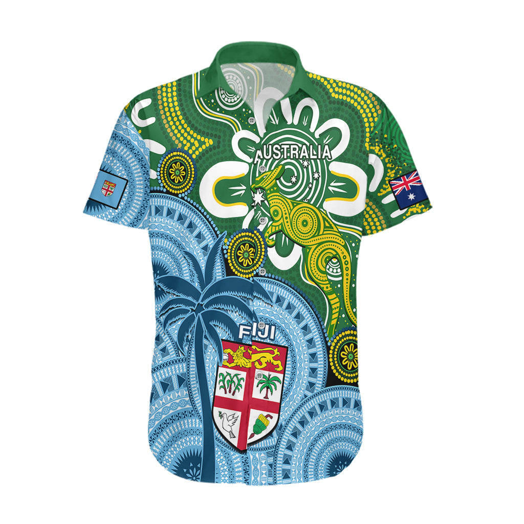 Australia And Fiji Hawaiian Shirt Aboriginal Mix Fijian Tapa Unique Style - Wonder Print Shop