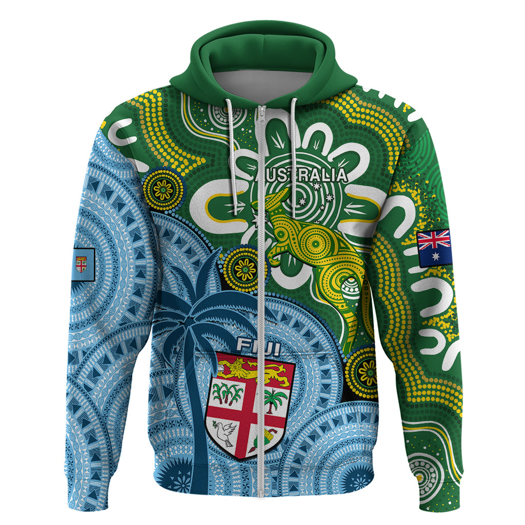 Australia And Fiji Hoodie Aboriginal Mix Fijian Tapa Unique Style - Wonder Print Shop