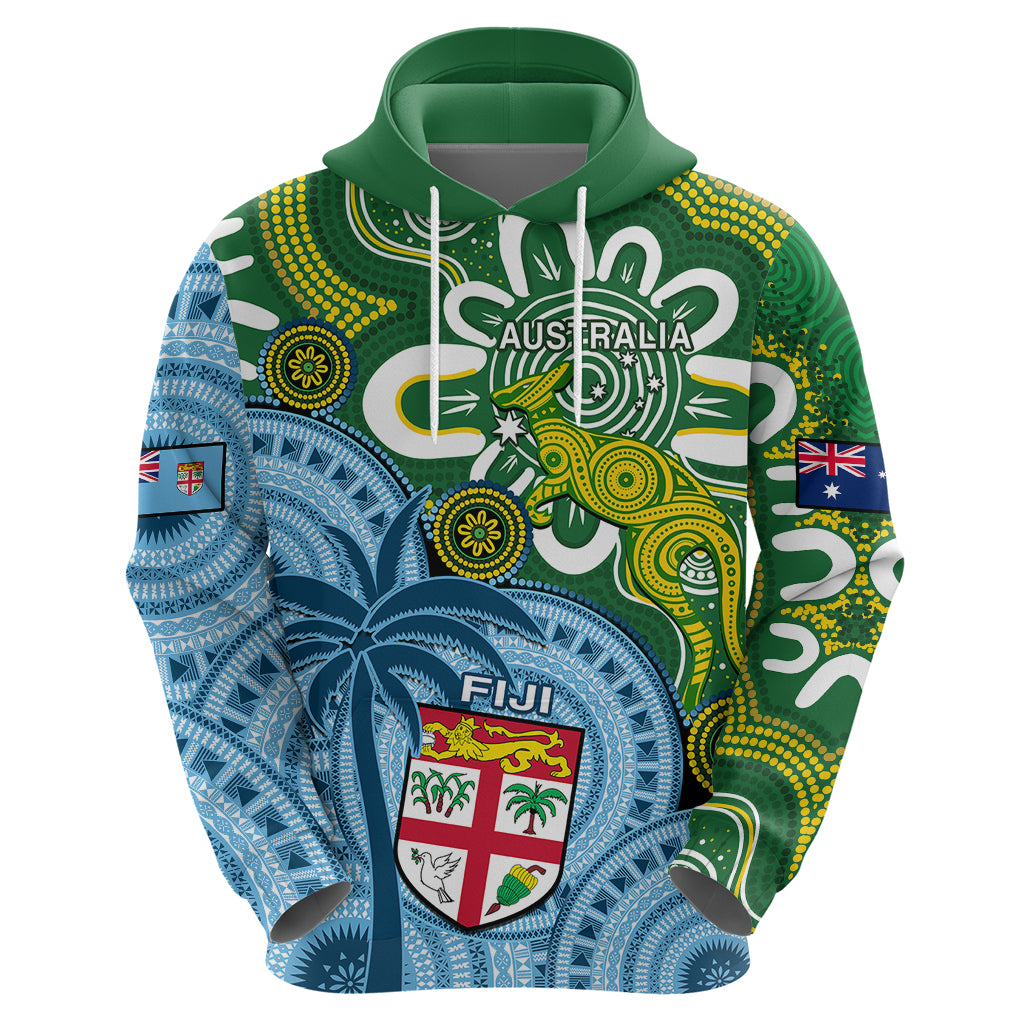 Australia And Fiji Hoodie Aboriginal Mix Fijian Tapa Unique Style - Wonder Print Shop