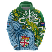 Australia And Fiji Hoodie Aboriginal Mix Fijian Tapa Unique Style - Wonder Print Shop