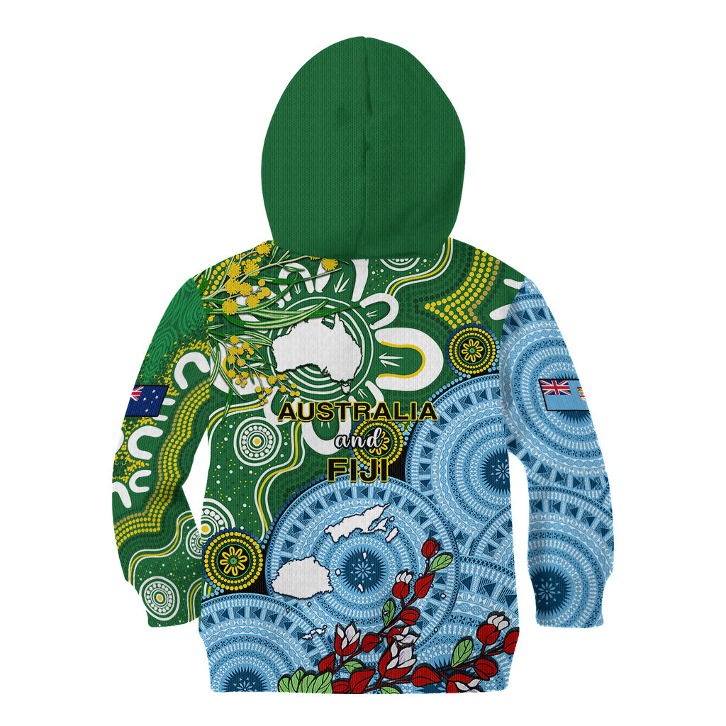 Australia And Fiji Kid Hoodie Aboriginal Mix Fijian Tapa Unique Style - Wonder Print Shop