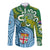 Australia And Fiji Long Sleeve Button Shirt Aboriginal Mix Fijian Tapa Unique Style - Wonder Print Shop