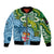 Australia And Fiji Sleeve Zip Bomber Jacket Aboriginal Mix Fijian Tapa Unique Style - Wonder Print Shop