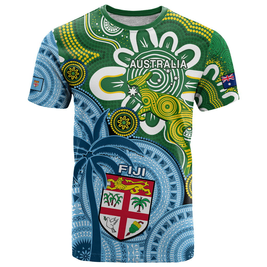 Australia And Fiji T Shirt Aboriginal Mix Fijian Tapa Unique Style - Wonder Print Shop