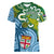 Australia And Fiji Women V Neck T Shirt Aboriginal Mix Fijian Tapa Unique Style - Wonder Print Shop
