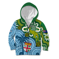 Personalised Australia And Fiji Kid Hoodie Aboriginal Mix Fijian Tapa Unique Style - Wonder Print Shop