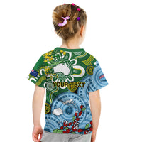 Personalised Australia And Fiji Kid T Shirt Aboriginal Mix Fijian Tapa Unique Style - Wonder Print Shop