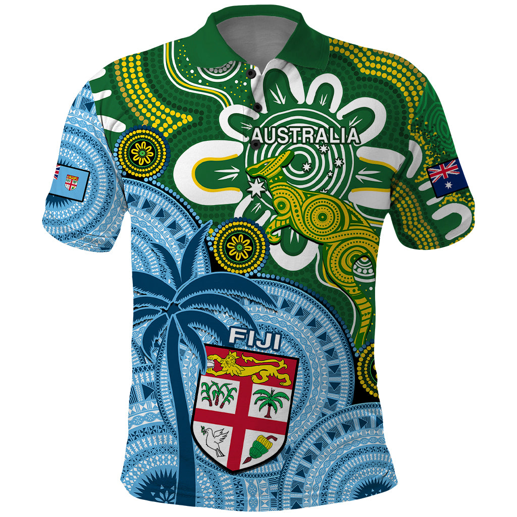Custom Australia And Fiji Polo Shirt Aboriginal Mix Fijian Tapa Unique Style - Wonder Print Shop