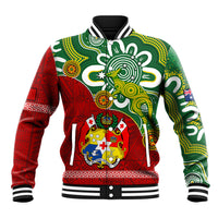 Australia And Tonga Baseball Jacket Aboriginal Mix Tongan Ngatu Unique Style - Wonder Print Shop