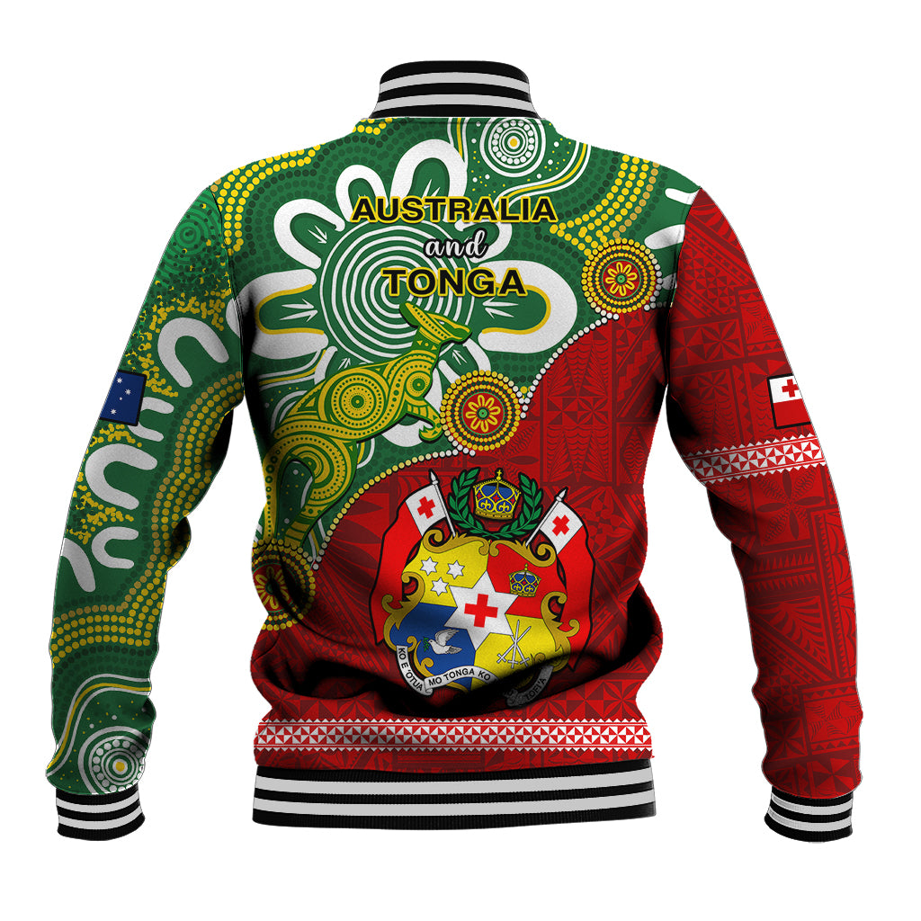 Australia And Tonga Baseball Jacket Aboriginal Mix Tongan Ngatu Unique Style - Wonder Print Shop