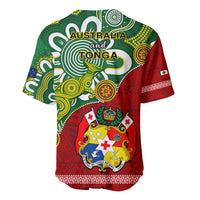 Australia And Tonga Baseball Jersey Aboriginal Mix Tongan Ngatu Unique Style - Wonder Print Shop