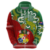 Australia And Tonga Hoodie Aboriginal Mix Tongan Ngatu Unique Style - Wonder Print Shop