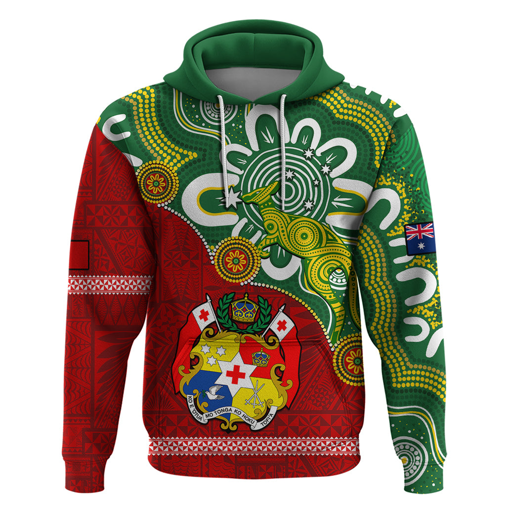 Custom Australia And Tonga Hoodie Aboriginal Mix Tongan Ngatu Unique Style - Wonder Print Shop
