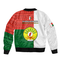 26 June Madagascar Independence Day Sleeve Zip Bomber Jacket Madagasikara African Pattern - Wonder Print Shop