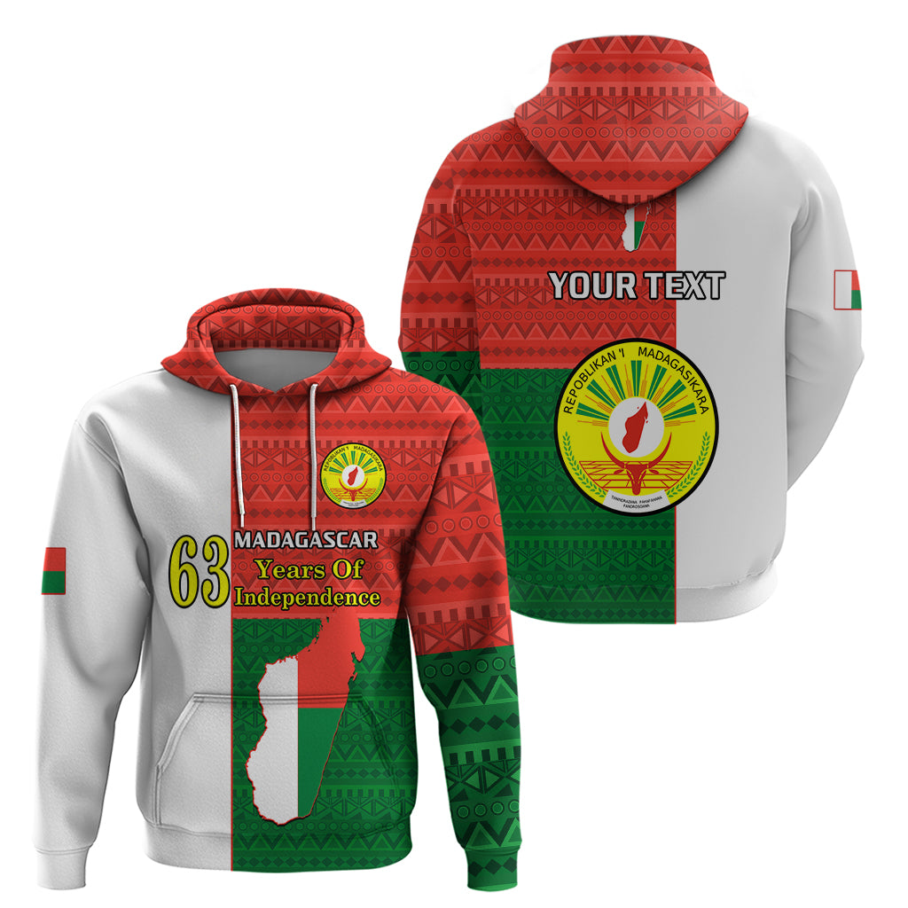 Personalised 26 June Madagascar Independence Day Hoodie Madagasikara African Pattern - Wonder Print Shop