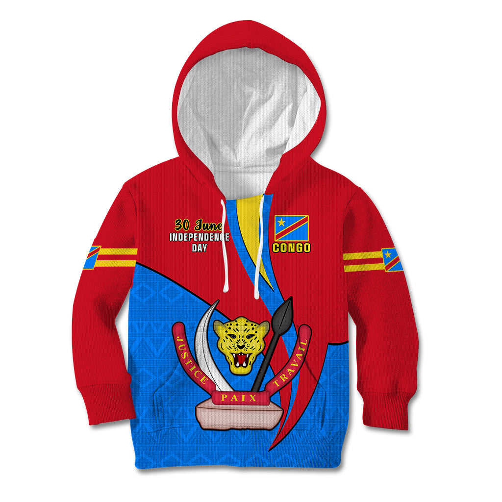30 June Democratic Republic of the Congo Independence Day Kid Hoodie Happy 63rd Anniversary - Wonder Print Shop
