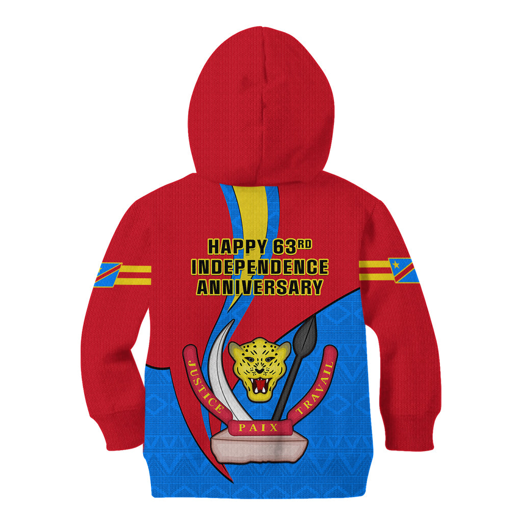 30 June Democratic Republic of the Congo Independence Day Kid Hoodie Happy 63rd Anniversary - Wonder Print Shop