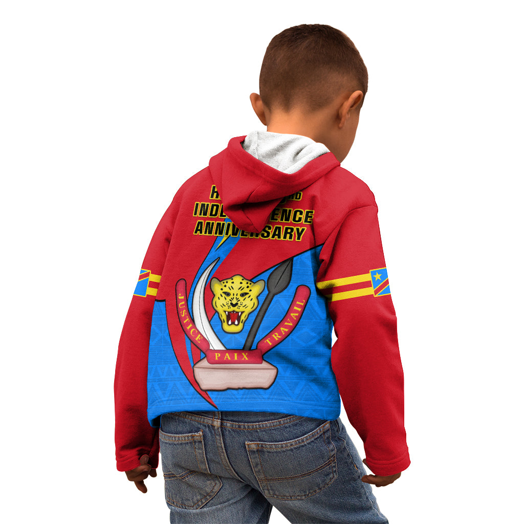 30 June Democratic Republic of the Congo Independence Day Kid Hoodie Happy 63rd Anniversary - Wonder Print Shop