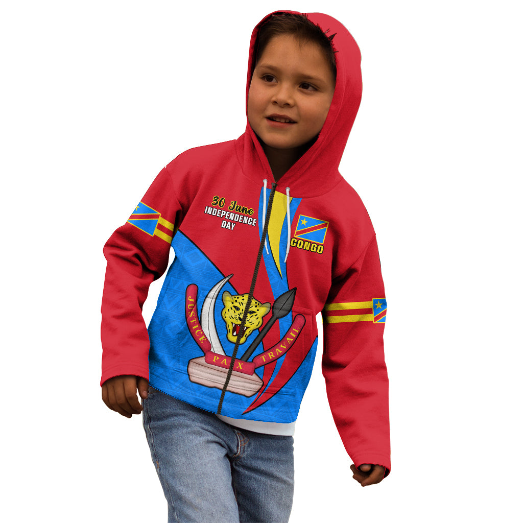 30 June Democratic Republic of the Congo Independence Day Kid Hoodie Happy 63rd Anniversary - Wonder Print Shop
