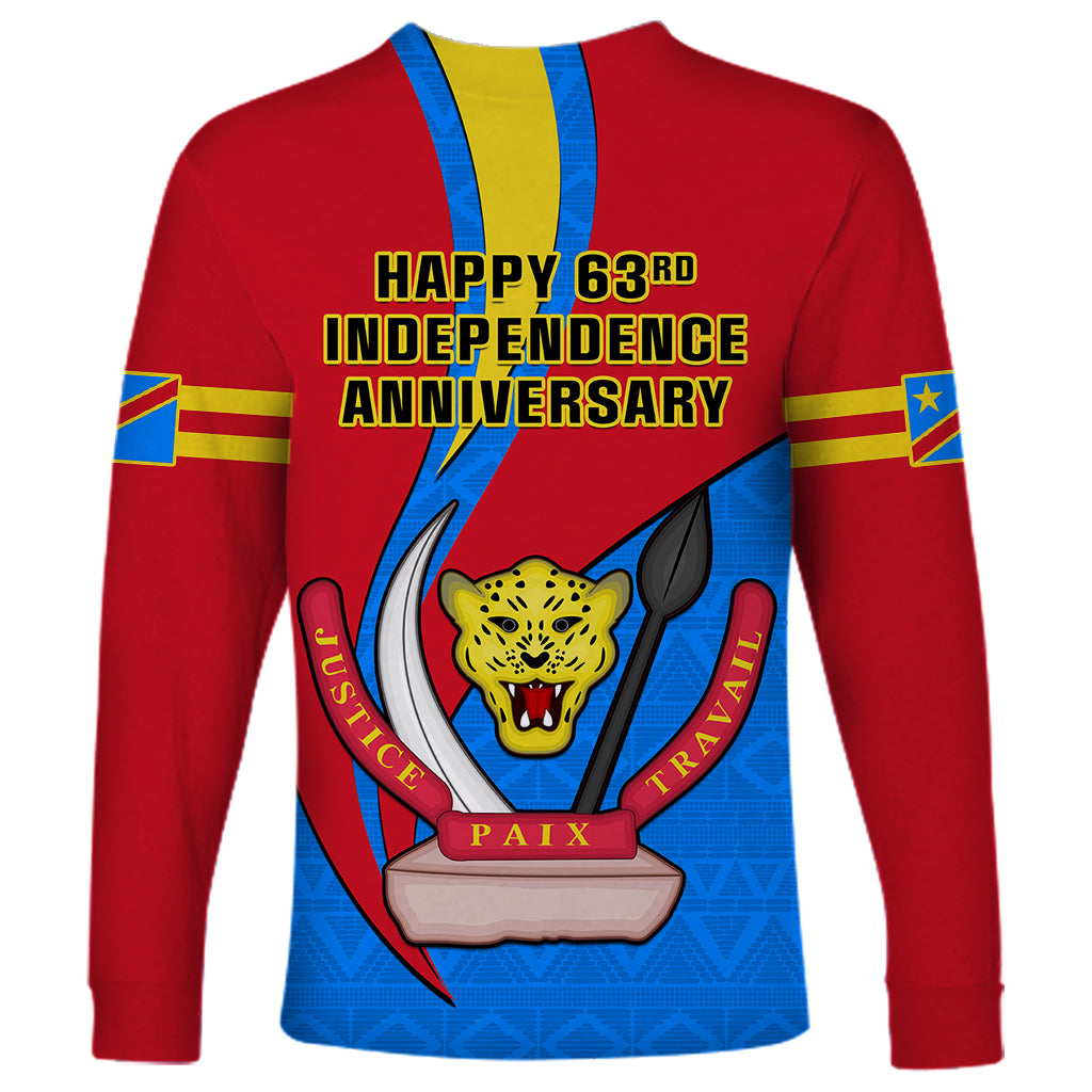 30 June Democratic Republic of the Congo Independence Day Long Sleeve Shirt Happy 63rd Anniversary - Wonder Print Shop