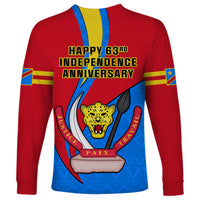 30 June Democratic Republic of the Congo Independence Day Long Sleeve Shirt Happy 63rd Anniversary - Wonder Print Shop