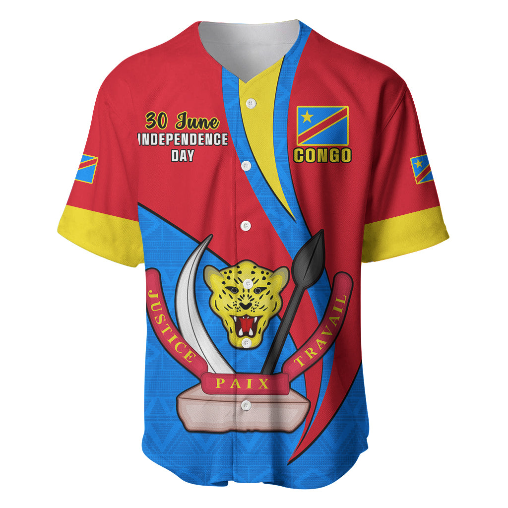 Personalised 30 June Democratic Republic of the Congo Independence Day Baseball Jersey Happy 63rd Anniversary - Wonder Print Shop