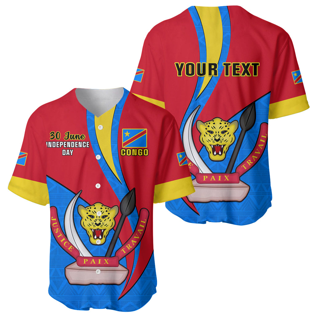 Personalised 30 June Democratic Republic of the Congo Independence Day Baseball Jersey Happy 63rd Anniversary - Wonder Print Shop