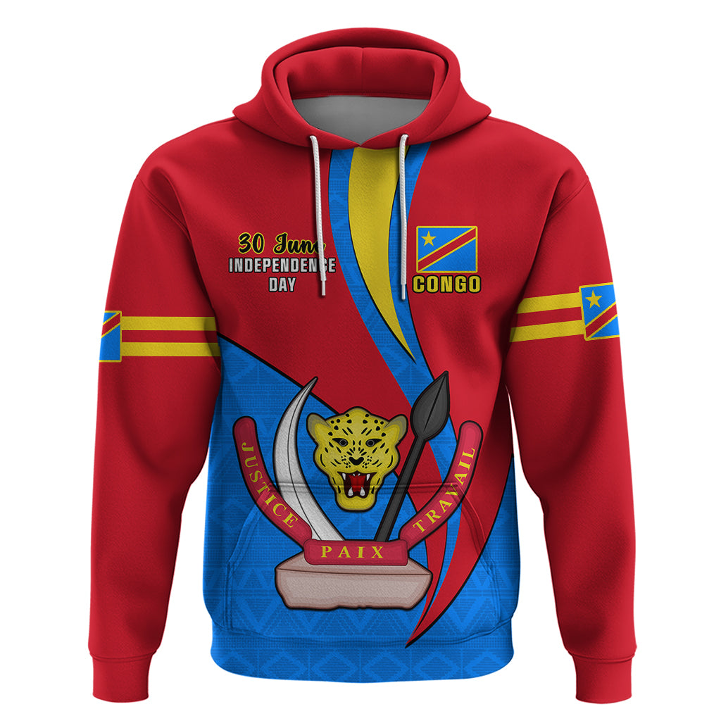 Personalised 30 June Democratic Republic of the Congo Independence Day Hoodie Happy 63rd Anniversary - Wonder Print Shop