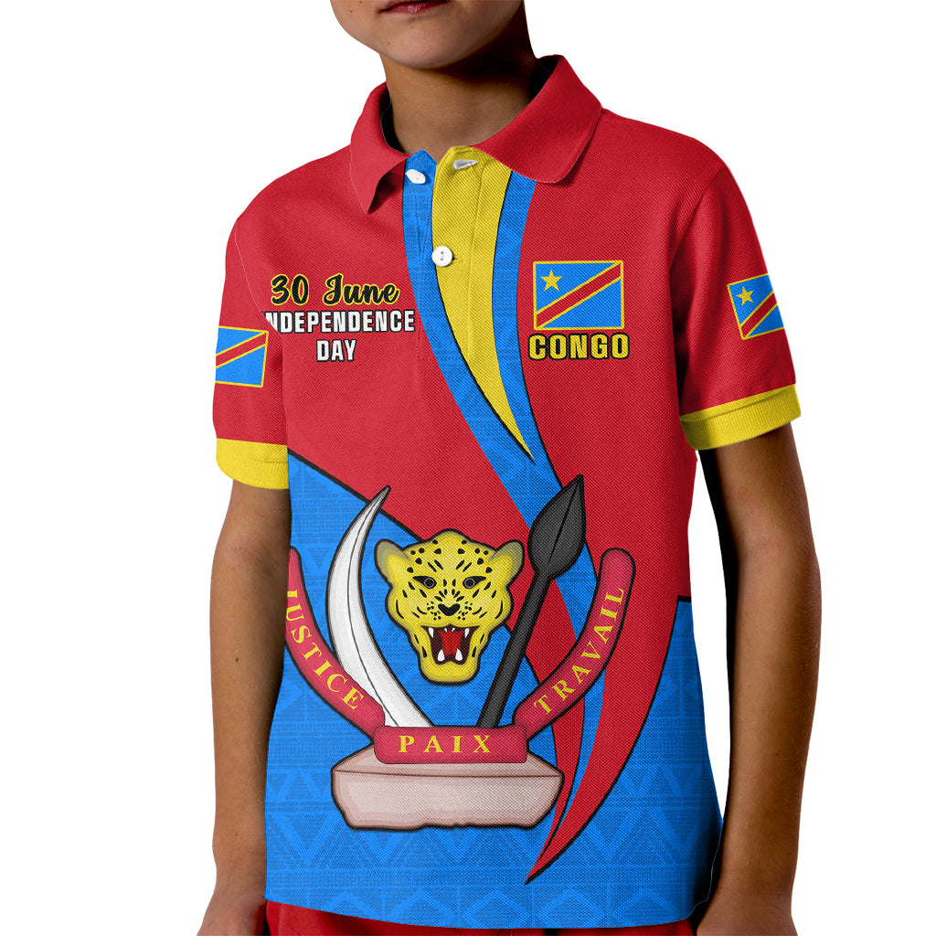 Personalised 30 June Democratic Republic of the Congo Independence Day Kid Polo Shirt Happy 63rd Anniversary - Wonder Print Shop