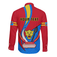 Personalised 30 June Democratic Republic of the Congo Independence Day Long Sleeve Button Shirt Happy 63rd Anniversary - Wonder Print Shop