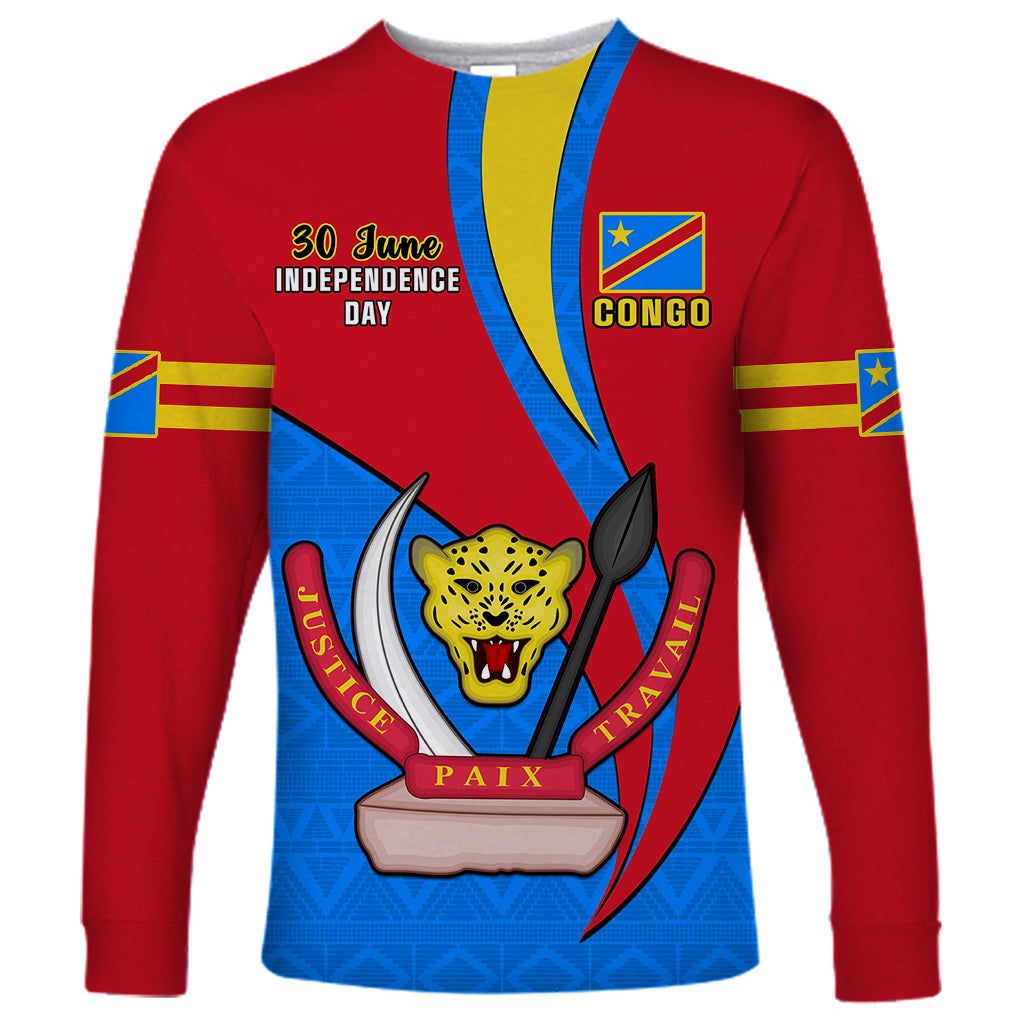Personalised 30 June Democratic Republic of the Congo Independence Day Long Sleeve Shirt Happy 63rd Anniversary - Wonder Print Shop