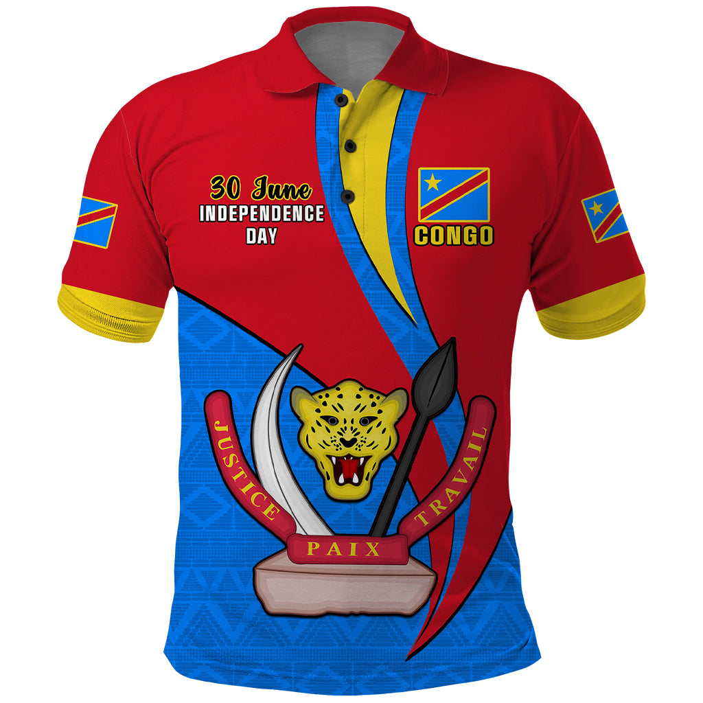 Personalised 30 June Democratic Republic of the Congo Independence Day Polo Shirt Happy 63rd Anniversary - Wonder Print Shop