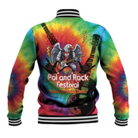 Rock Festival Poland Baseball Jacket Polska Eagle Mascot Tie Dye Vibes - Wonder Print Shop